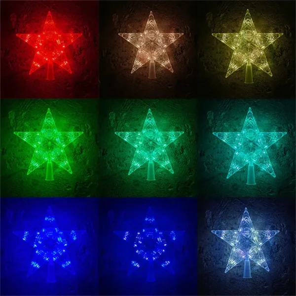 Christmas Tree Topper Star Light Decor 16 Color Changing Remote Controller Multicolor LED Christmas Star USB Powered Xmas Gift - Image 3